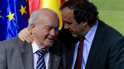 Michel Platini s'est dit "profondément attristé" par la mort d'Alfredo Di Stefano. (ANGEL NAVARRETE / AFP)