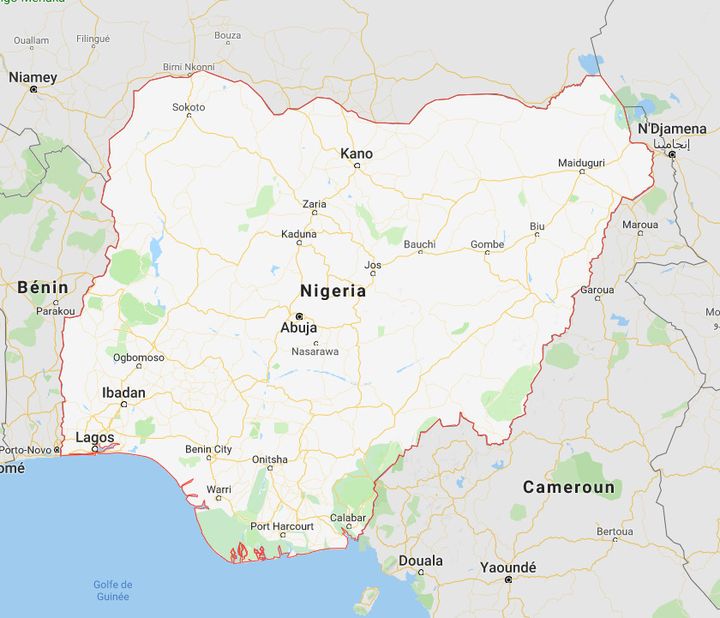 Carte du Nigeria (CAPTURE ECRAN DE GOOGLE MAPS)