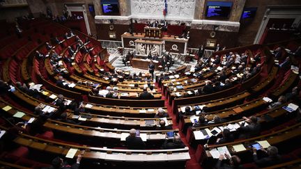 Manuel Valls à l'Assemblée nationale lors de la présentation du projet de réforme constitutionnelle, le 5 février 2016.&nbsp; (LIONEL BONAVENTURE / AFP)