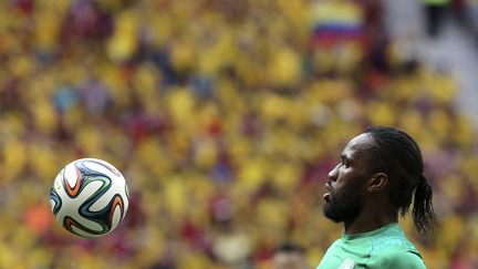 L'attaquant Didier Drogba, lors du match C&ocirc;te d'Ivoire-Colombie, le 19 juin 2014, &agrave; Brasilia (Br&eacute;sil). (MAURICIO DUENAS / SIPA)