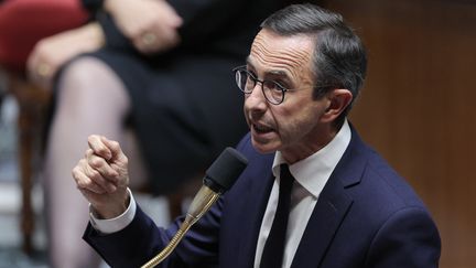 The Minister of the Interior, Bruno Retailleau, on October 8, 2024 at the National Assembly. (THOMAS SAMSON / AFP)