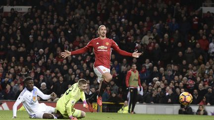 Zlatan&nbsp;Ibrahimovic, attaquant star de Manchester United, le 26 décembre 2016.&nbsp; (OLI SCARFF / AFP)