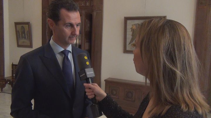 Pour la première fois depuis la reprise d'Alep par le régime de Damas, le président syrien a accordé un entretien à trois médias français dont franceinfo (RADIO FRANCE / Gilles Gallinaro)