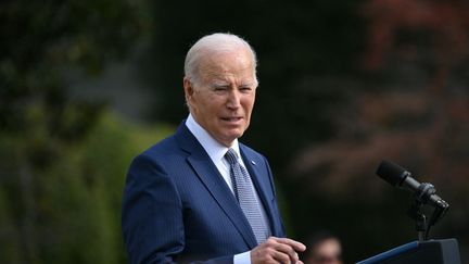 Le président des Etats-Unis, Joe Biden, prend la parole à la Maison Blanche, à Washington, le 20 novembre 2023. (MANDEL NGAN / AFP)