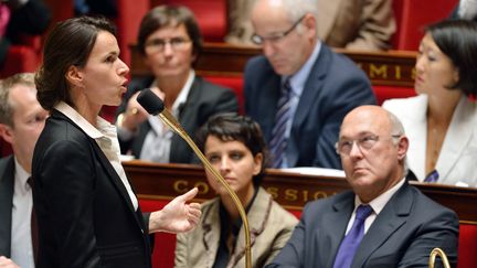 La ministre de la Culture, Aur&eacute;lie Filippetti, le 9 octobre 2012 &agrave; l'Assembl&eacute;e nationale. (ERIC FEFERBERG / AFP)