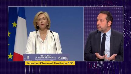 Sébastien Chenu, porte-parole de Marine Le Pen et du Rassemblement National, sur franceinfo le 18 décembre 2021. (FRANCEINFO)