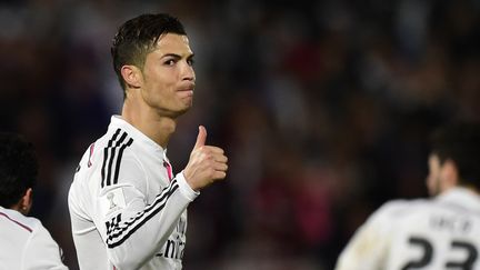 Le joueur portugais Cristiano Ronaldo durant la rencontre entre le Real Madrid et San Lorenzo, samedi 20 d&eacute;cembre 2014 &agrave; Marrakech (Maroc). (JAVIER SORIANO / AFP)