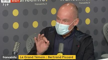 Bertrand Piccard, initiateur et président de la fondation Solar Impulse, mardi 13 avril sur franceinfo. (CAPTURE D'ECRAN/FRANCEINFO)