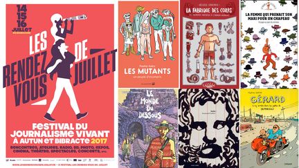 ENQUETES, REPORTAGES, CROQUIS : LE REEL SE DESSINE A AUTUN (LES RENDEZ-VOUS DE JUILLET / P. AUBRY, LES ARENES / H. CHOCHOIS, DELCOURT / F. LUZZATI, DELCOURT / TRONCHET, CASTERMAN / E. GUIBERT, DUPUIS / M. SAPIN, DARGAUD)