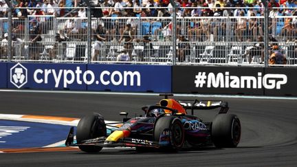 La voiture numéro 1 de Max Verstappen lors du Grand Prix de Miami, dimanche 7 mai. (JARED C. TILTON / AFP)