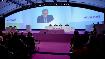 Le pr&eacute;sident du conseil de surveillance de Vivendi, Jean-Ren&eacute; Fourtou, lors de l'assembl&eacute;e g&eacute;n&eacute;rale du groupe, le 30 avril 2013, &agrave; Paris. (ERIC FEFERBERG / AFP)