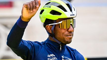 Biniam Girmay Hailu lors du Tour des Flandres, en avril 2023. (DAVID PINTENS / BELGA VIA AFP)