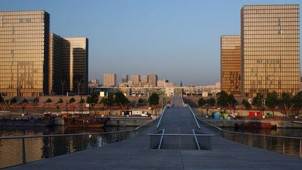 Les tours de la Bibliothèque nationale de France depuis la passerelle Simone de Beauvoir
 (Frédéric Stevens / SIPA)