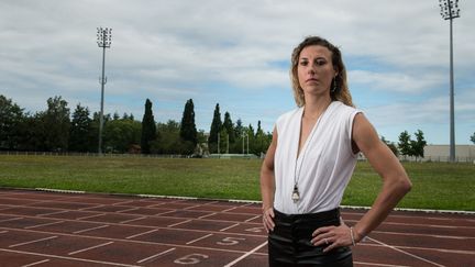 L'athlète française&nbsp;de demi-fond Ophélie Claude-Boxberger, le 22 juin 2020. (SEBASTIEN BOZON / AFP)