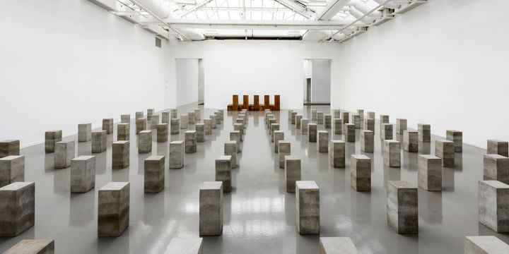 Vue de l’exposition, Carl Andre: Sculpture as Place, 1958–2010 au Musée d’Art moderne de la Ville de Paris ("Lament for the Children", 1976-1996)
 (Pierre Antoine)