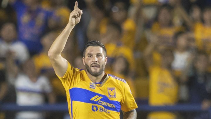 André-Pierre Gignac le 15 juillet 2023, sous le maillots des Tigres. (JULIO CESAR AGUILAR / AFP)