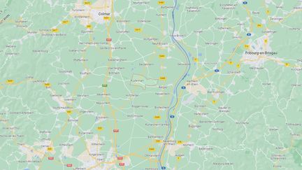 L'accident a eu lieu à Rustenhart (Haut-Rhin), dans la nuit du 4 au 5 mars 2023. (GOOGLE MAPS)