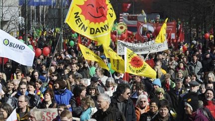 Manifestation à Berlin contre l'énergie nucléaire le 26 Mars 2011 (PHOTO AFP / ANDERSEN ODD)