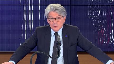 Thierry Breton, commissaire européen en charge de la Task Force Vaccins, invité de franceinfo vendredi 9 avril 2021. (FRANCEINFO / RADIO FRANCE)