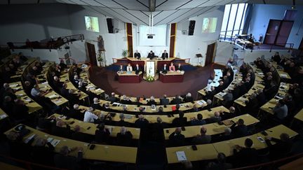 La Conférence des Eveques de France (CEF), à Lourdes, dans le Sud-Ouest de la France, le 8 novembre 2021. (VALENTINE CHAPUIS / AFP)