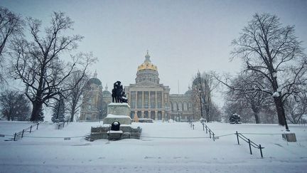 The city of Des Moines, capital of the American state of Iowa, experiences freezing weather on January 12, 2024. (BENJAMIN ILLY / FRANCEINFO / RADIO FRANCE)