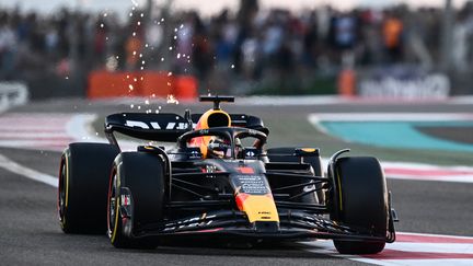 Le pilote de Red Bull Max Verstappen s'est élancé en pole position pour la 12e fois de la saison, lors du Grand Prix de Formule 1 d'Abu Dhabi, sur le circuit de Yas Marina, le 26 novembre 2023. (JEWEL SAMAD / AFP)