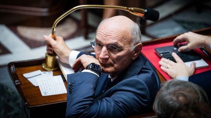 Le ministre de la Justice, Didier Migaud, à l'Assemblée nationale, à Paris, le 8 octobre 2024. (XOSE BOUZAS / HANS LUCAS / AFP)