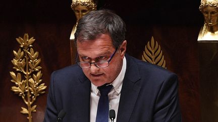 Louis Aliot, le 28 avril 2020, à l'Assemblée nationale, à Paris. (DAVID NIVIERE / POOL)