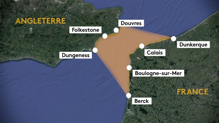 Les embarcations de migrants partent de toute la Côte d'Opale pour rejoindre l'Angleterre. (FRANCEINFO / GOOGLE EARTH)
