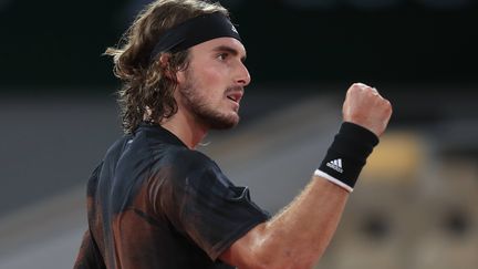 Stefanos Tsitsipas, lors de sa qualification pour les quarts de finale, le 5 octobre.  (MICHEL EULER/AP/SIPA / SIPA)