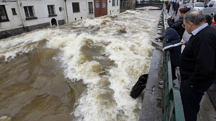 Images des inondations à Couvin, en Belgique, le 7 janvier 2011. (AFP / Bruno Fahy)