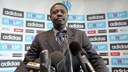 Pape Diouf, ancien président de l'Olympique de Marseille (2005-2009) est mort mardi 31 mars au Sénégal, des suites du coronavirus. (BORIS HORVAT / AFP)