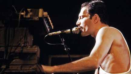 Freddie Mercury en concert au Palais Omnisports de Paris Bercy en septembre 1984
 (Jean-Claude Coutausse / AFP)