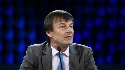 Le ministre de la Transition écologique et solidaire, Nicolas Hulot, le 12 décembre 2017 à Boulogne-Billancourt (Hauts-de-Seine). (PHILIPPE LOPEZ / AFP)