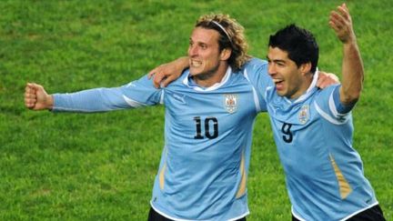 Diego Forlan et Luis Suarez, la paire offensive de l'Uruguay