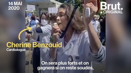 Ce jeudi 14 mai, des membres de l'hôpital Robert-Debré à Paris ont réclamé plus de moyens pour l'hôpital public. Parmi eux, la cardiologue Cherine Benzouid.