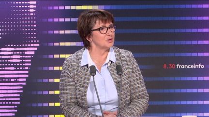 Christiane Lambert, présidente de la Fédération nationale des syndicats d'exploitants agricoles (FNSEA), sur franceinfo mercredi 2 novembre 2022. (FRANCEINFO / RADIOFRANCE)