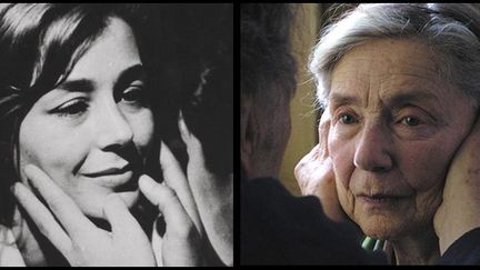 Emmanuelle Riva dans "Hiroshima mon amour", d'Alain Resnais (1959) et dans "Amour" de Haneke (2012)
 (KOBAL/ AFP)