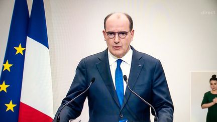 Le Premier ministre Jean Castex en conférence de presse, le 14 janvier 2021. (GABRIELLE C?ZARD / HANS LUCAS/AFP)