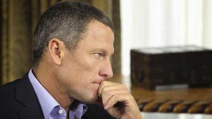 Lance Armstrong lors de son interview "aveux" avec Oprah Winfrey le 14 janvier 2013 &agrave; Austin (Texas, Etats-Unis). (GEORGE BURNS / AP / SIPA)