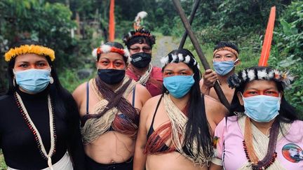 Des membres de la tribu waorani à Shell (Equateur) le 21 mai 2020 (MITCH ANDERSON / AMAZON FRONTLINES)