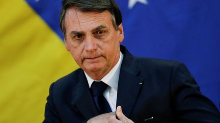 Jair Bolsonaro participe à une cérémonie des services de renseignement brésiliens, le 11 juillet 2019, à Brasilia (Brésil). (ADRIANO MACHADO / REUTERS)