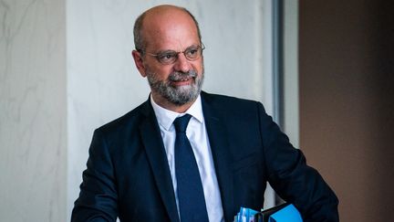 Le ministre de l'Education nationale, Jean-Michel Blanquer, le 8 septembre 2021 à Paris. (XOSE BOUZAS / HANS LUCAS / AFP)