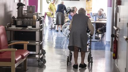 Un Ehpad dans le Maine-et-Loire, le 28 février 2023. (JEAN-MICHEL DELAGE / HANS LUCAS)