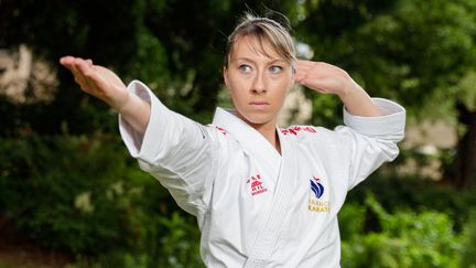 Alexandra Feracci, la seule représentante&nbsp;corse aux Jeux olympiques de Tokyo en karaté. (GEOFFROY VAN DER HASSELT / AFP)