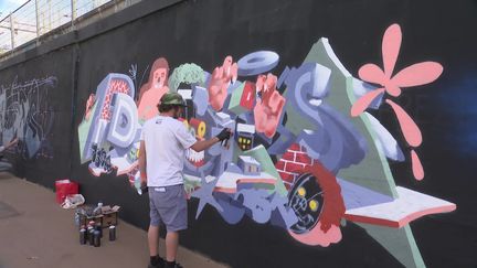 Le "Wall of fame", une fresque de 900m² réalisée dansle cadre de Teenage Kicks. (France 3 Bretagne)