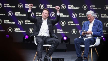 Paris, le 16 juin 2023 porte de Versailles. Salon Vivatech. Elon Musk, patron de Twitter, SpaceX et Tesla participe à cet événement qui en fréquentation vient de dépasser celui du CES de Las Vegas pour cette année : 150.000 visiteurs. (FRED DUGIT / MAXPPP)