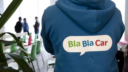 Une conférence de presse de la société de covoiturage BlaBlaCar lors de la présentation&nbsp; de BlaBlaLines, le 2 mai 2017, à Paris. (MAXPPP)