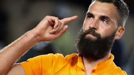 Benoît Paire lors de son premier tour face à Ilya Ivashka, le 24 mai 2022, à Roland-Garros. (IBRAHIM EZZAT / NURPHOTO / AFP)