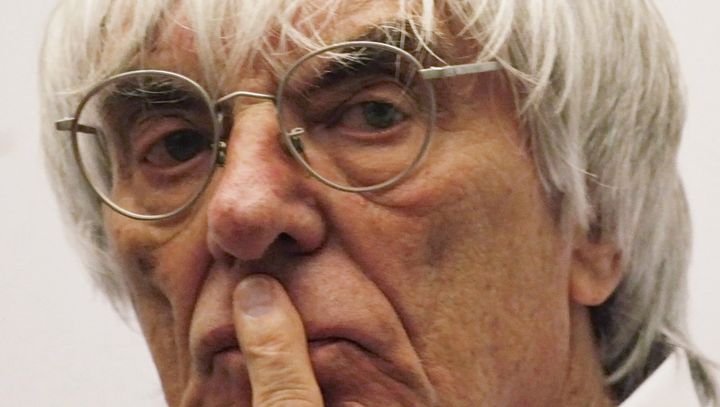 Bernie Ecclestone lors de la pr&eacute;sentation d'un livre sur la Formule 1, &agrave; Sao Paulo (Br&eacute;sil), le 22 novembre 2012.&nbsp; (NACHO DOCE / REUTERS)